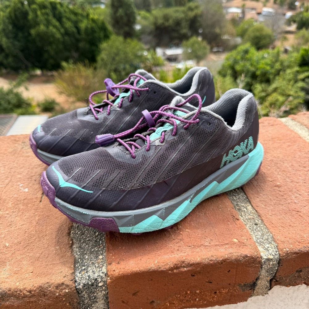 Hoka One One Torrent Purple Teal Trail Running Shoes Women's 7.5 1097755